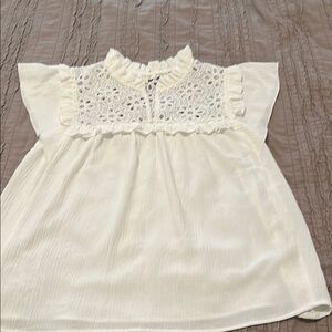 ODDY Women's White Lace Blouse GORGEOUS SIZE S